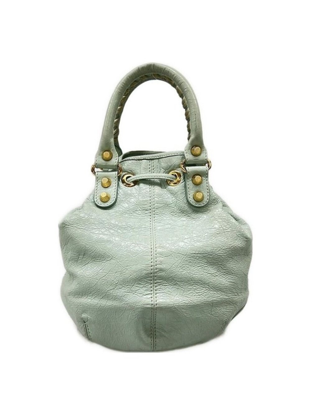 Balenciaga Handbag Giant Mini Pom Light Blue Leather - Picture 3 of 15